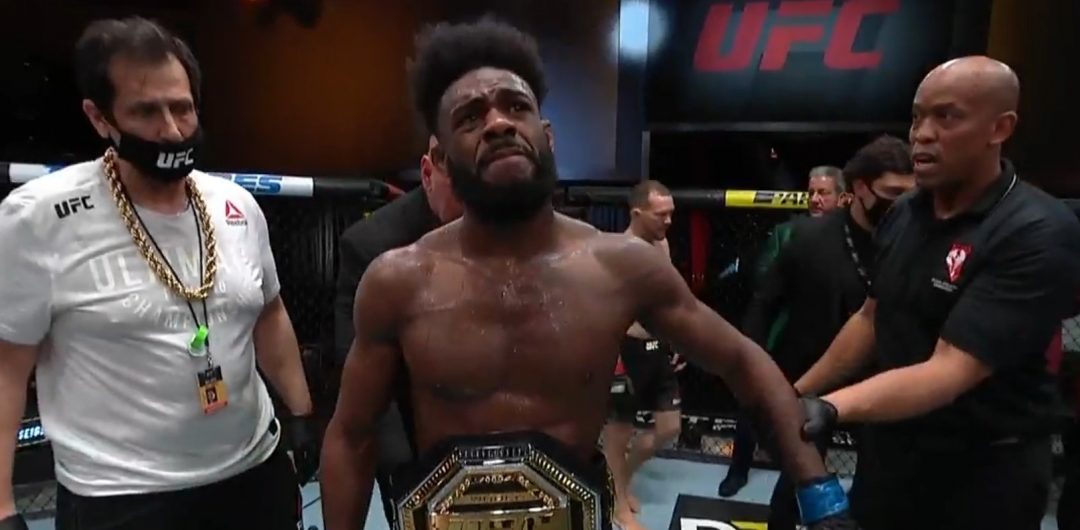 Aljamain Sterling is the new UFC Bantamweight Champion as Peter Yan disqualified for intentional illegal strike
