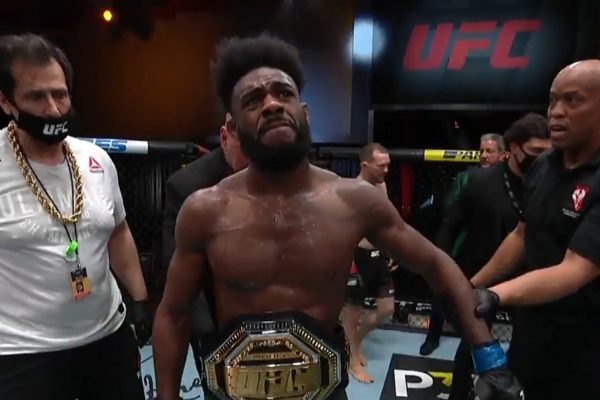 Aljamain Sterling is the new UFC Bantamweight Champion as Peter Yan disqualified for intentional illegal strike