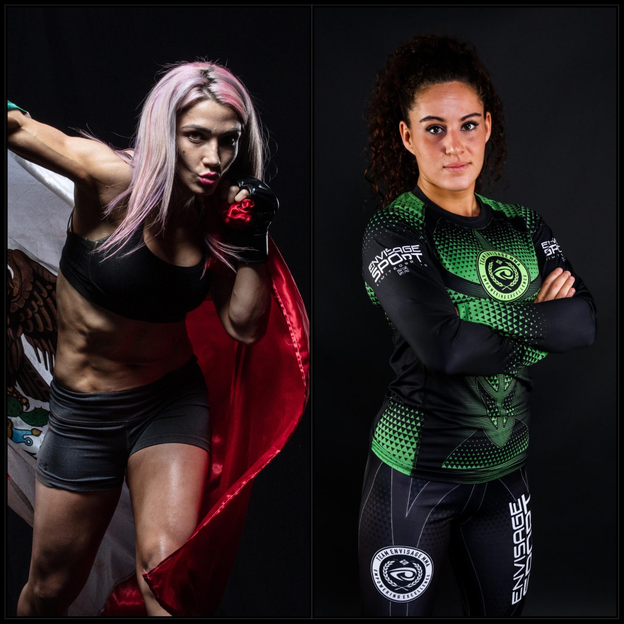 Mexico’s “Sexy” Dulce Garcia (left) will battle Spain’s Claudia Diaz (right) in the co-main event of “Combate Latina” on Friday, April 30.