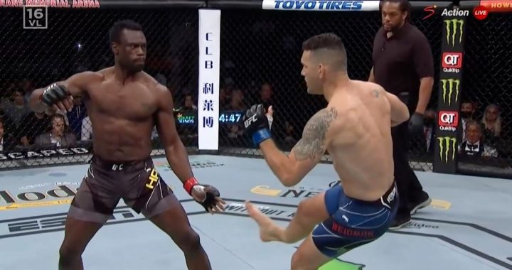 Chris Weidman Ironically, And Horrifically Breaks Leg In Uriah Hall Rematch At UFC 261