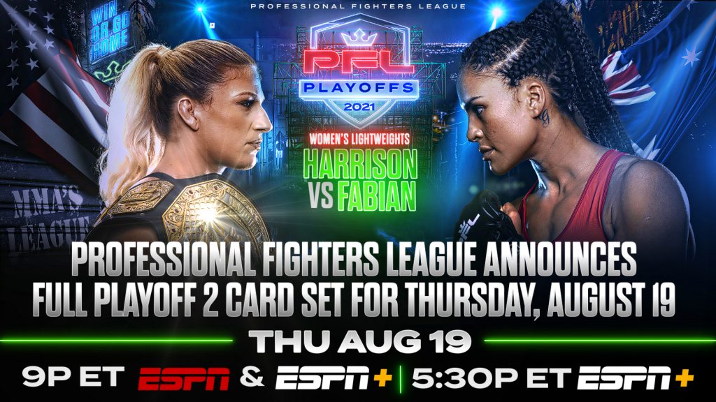 PFL announces card for second Playoff event on Aug. 19 - Kayla Harrison vs. Genah Fabian headlines