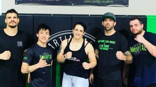 Roberta Samad training with UFC fighter Matt Brown for Bellator 264 bout against Pam Sorenson