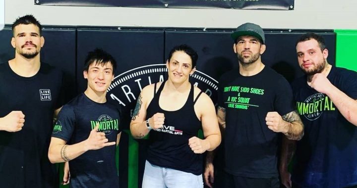 Roberta Samad training with UFC fighter Matt Brown for Bellator 264 bout against Pam Sorenson