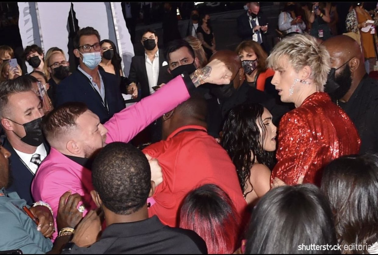 Conor McGregor throws drink at rapper MGK during MTV Video Music Awards