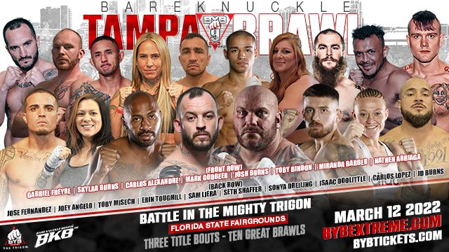 BYB 9 full fight card announced for March 12 in Tampa Florida