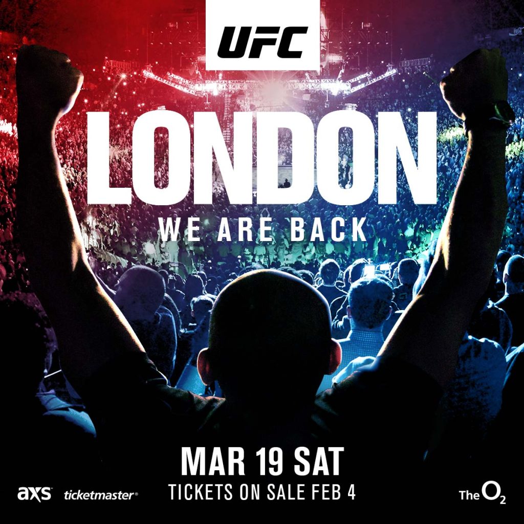 UFC announces return to London for first time since 2019 set for March 19