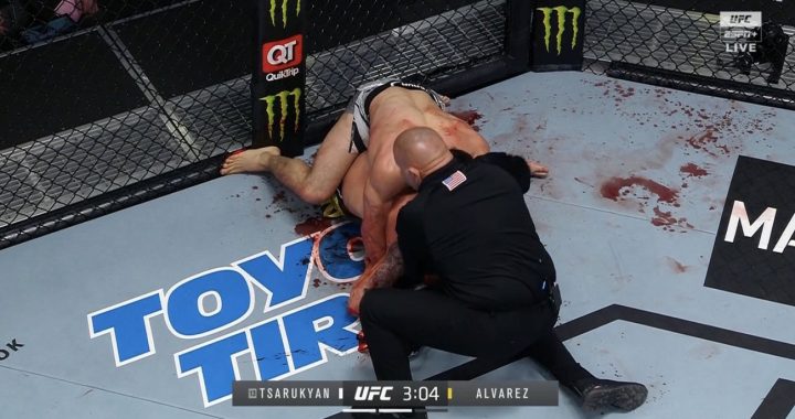 Arman Tsarukyan dominates Joel Alvarez in UFC Vegas 49 bloodbath