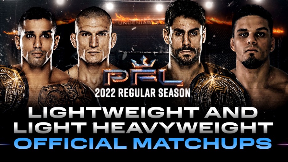 PFL announces 2022 season kickoff main event and lightweight and light heavyweight matchups for April 20