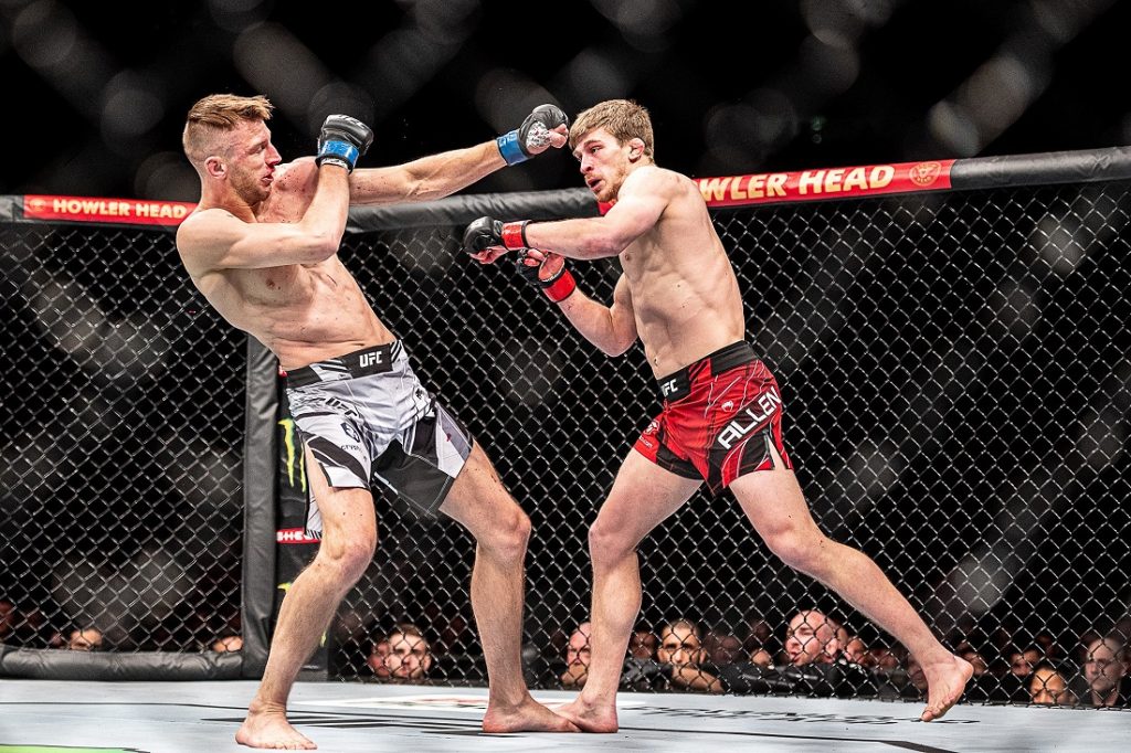 Arnold Allen storms through and TKO's Dan Hooker at UFC London