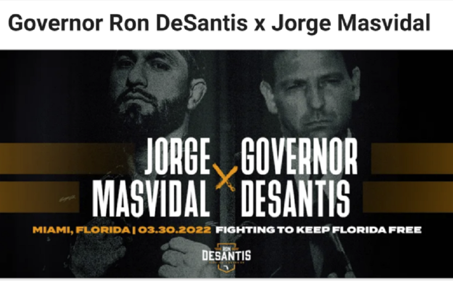 Gov. Ron DeSantis hosting VIP event with Jorge Masvidal tonight in Miami