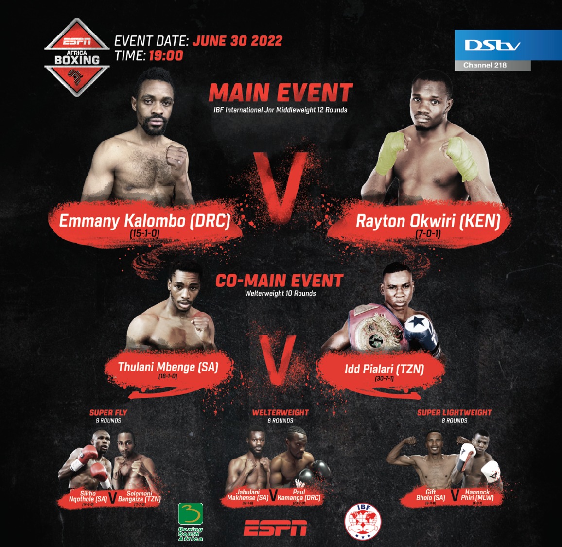 ESPN Africa Boxing 18 main card set!