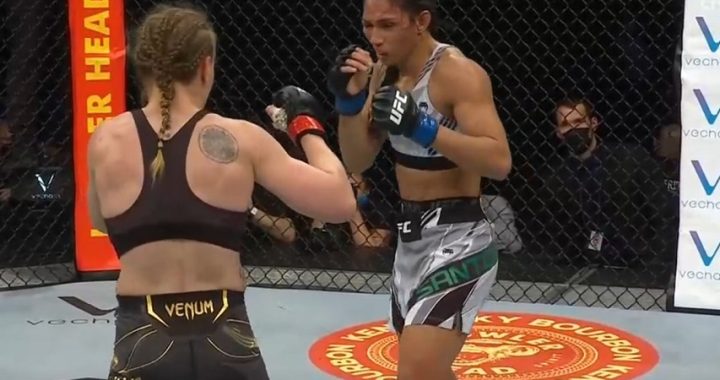 Valentina Shevchenko narrowly defeats Taila Santos at UFC 275