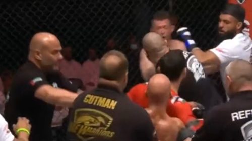 Brawl breaks out inside the cage after UAE Warriors 30 main event - VIDEO