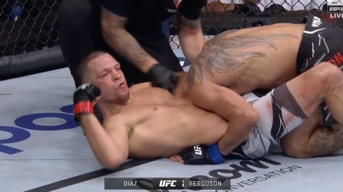 Nate Diaz submits Tony Ferguson in fourth round of back and forth battle at UFC 279