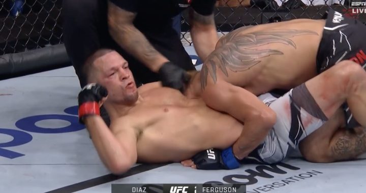 Nate Diaz submits Tony Ferguson in fourth round of back and forth battle at UFC 279