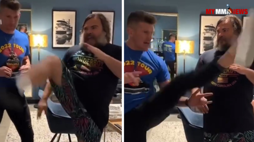 Jack Black teaches Stephen "Wonderboy" Thompson the "Kick of Destiny"