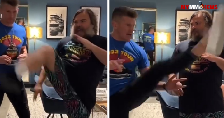 Jack Black teaches Stephen "Wonderboy" Thompson the "Kick of Destiny"