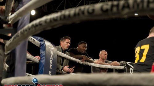 BKFC President David Feldman (left), Anthony Johnson (center), Chris Lytle (right) - Photo by MyMMANews photograph William McKee,