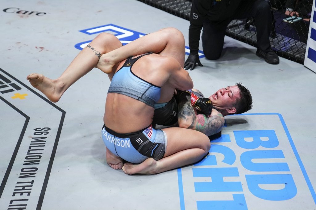 Larissa Pacheco wins trilogy with Kayla Harrison in all out war claims PFL lightweight championship at PFL 10
