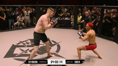 Raymison Formiga, 130-pound fighter, submits 265-pound Roger Dalet