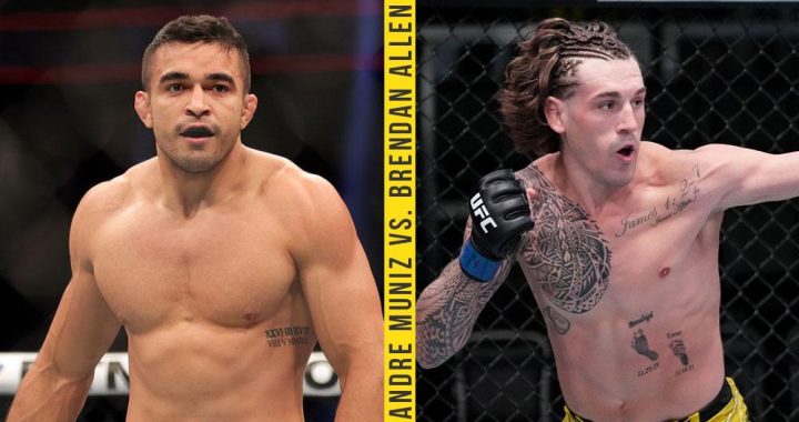 Andre Muniz vs Brendan Allen bumped up to UFC Vegas 70 main event