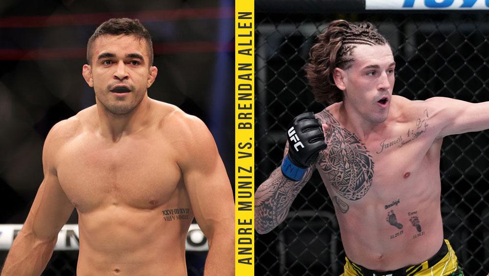 Andre Muniz vs Brendan Allen bumped up to UFC Vegas 70 main event