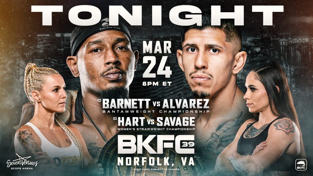 BKFC 39 Norfolk - Barnett Jr. vs. Alvarez - Live Stream and Results