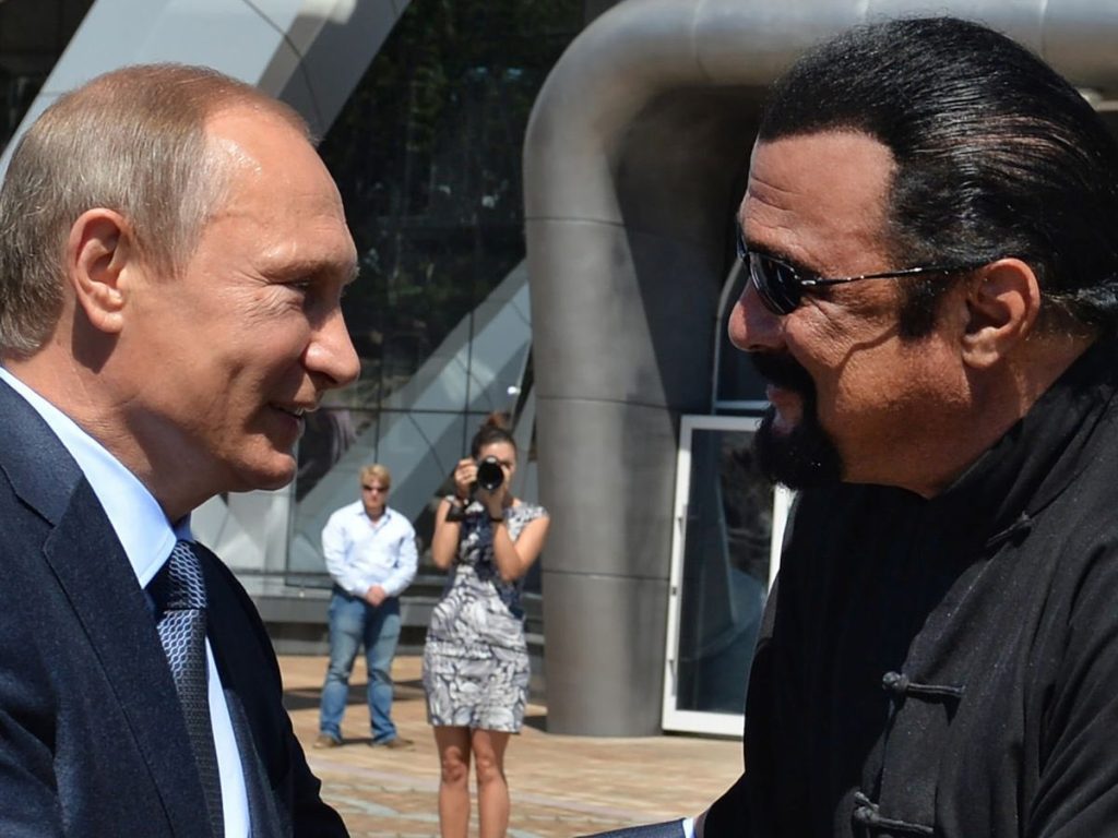 Vladimir Putin presents Steven Seagal with Order of Friendship award