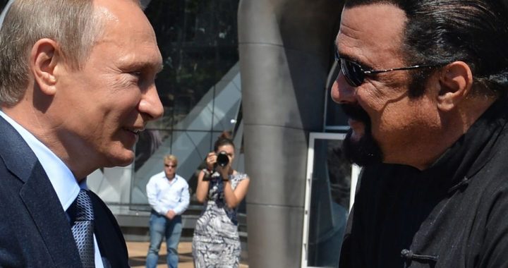 Vladimir Putin presents Steven Seagal with Order of Friendship award