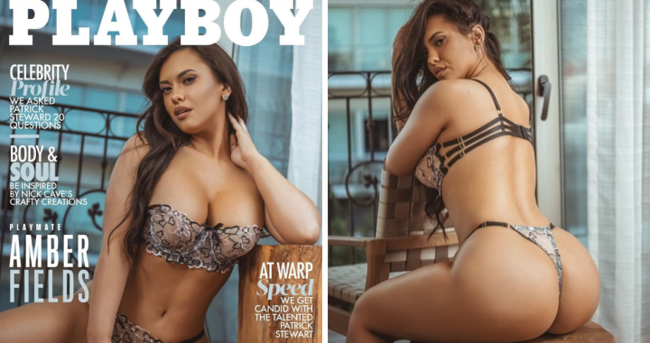 BKFC ring card girl Amber Fields featured in Playboy Denmark