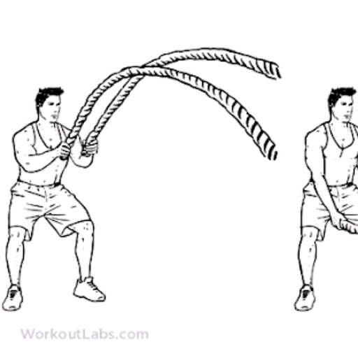 Battle Rope Squatting Alternating Waves – WorkoutLabs Exercise Guide