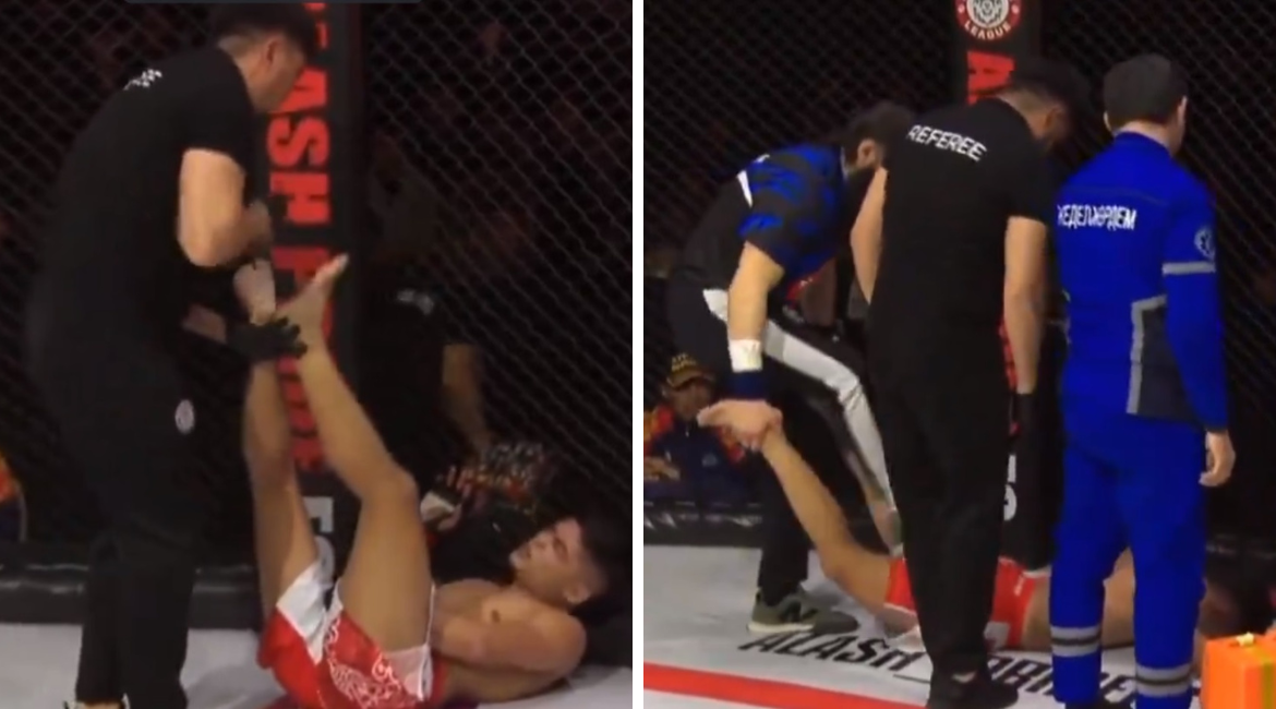 Fighter hit in the groin at Alash Pride 94 – Watch how team and ...