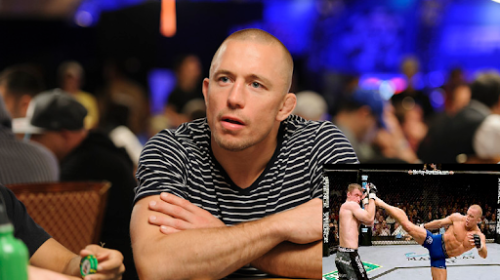 Georges St-Pierre sitting down for a game at the World Series of Poker