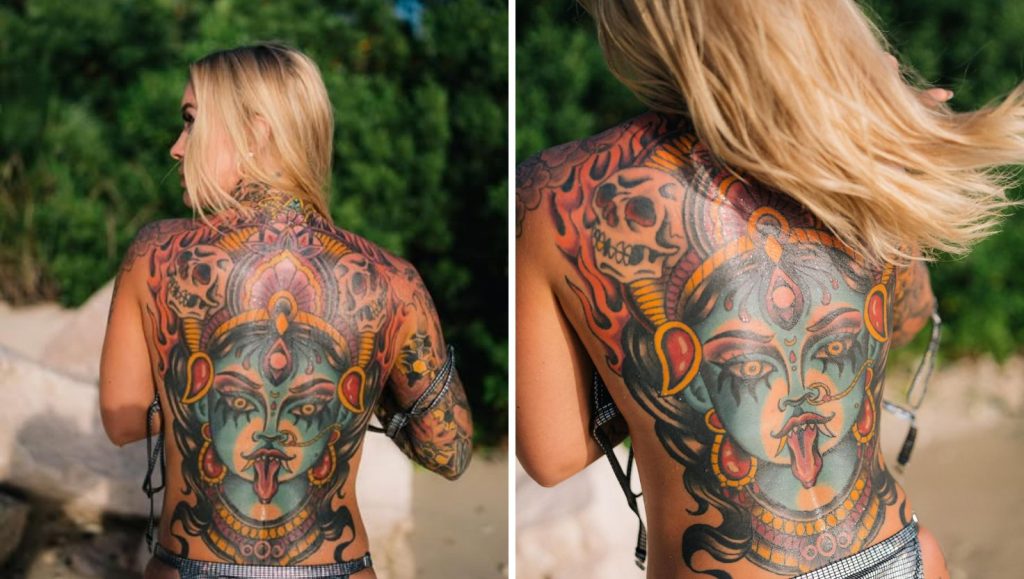 Taylor Starling, back piece, tattoo